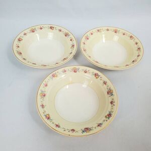 Vintage Crown Potteries, Bone China, 3 Saucer, Dessert Plate